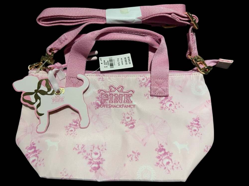 PINK x LoveShackFancy Beaux Icons Mini Tote Crossbody NWT Floral Pink
